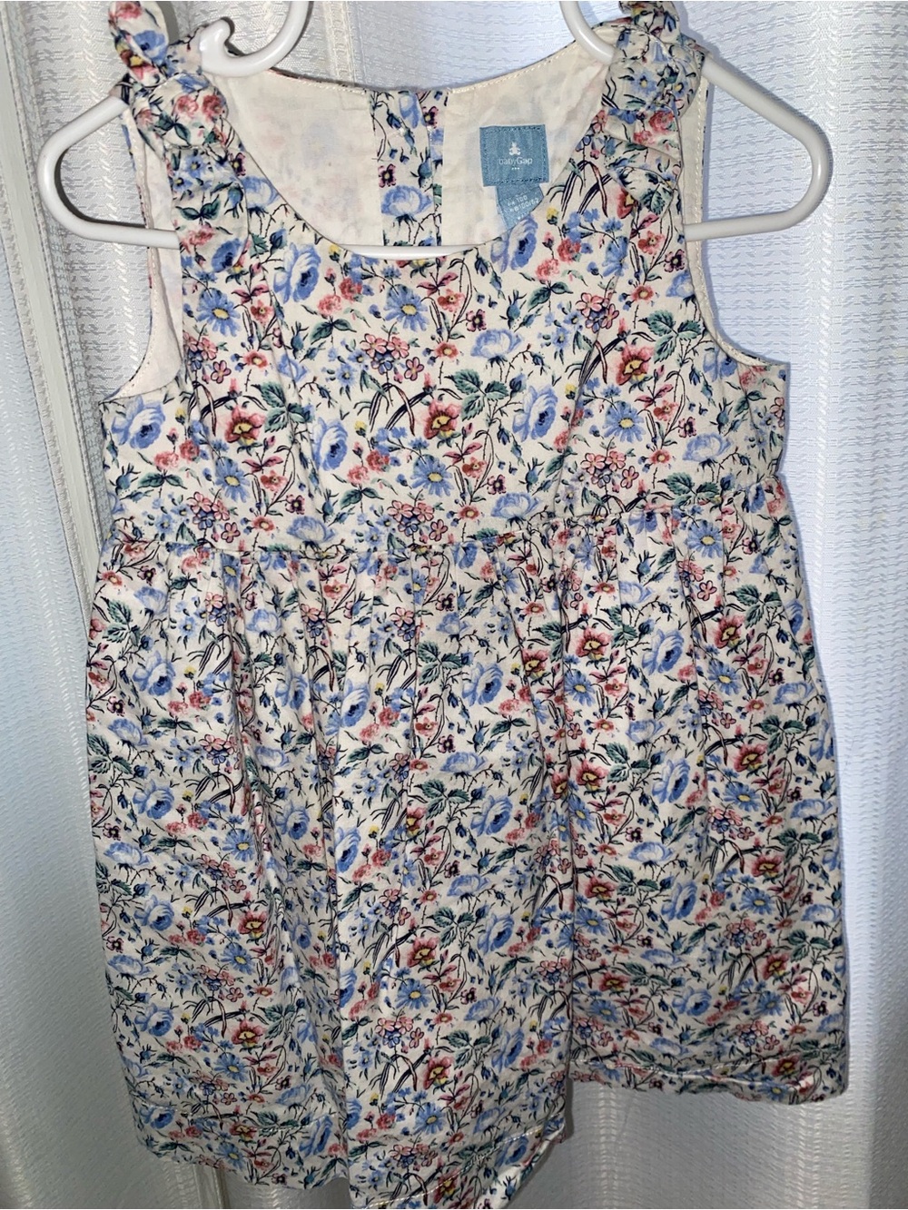 GAP Girls Floral Cotton Dress in Blue, Pink & Green